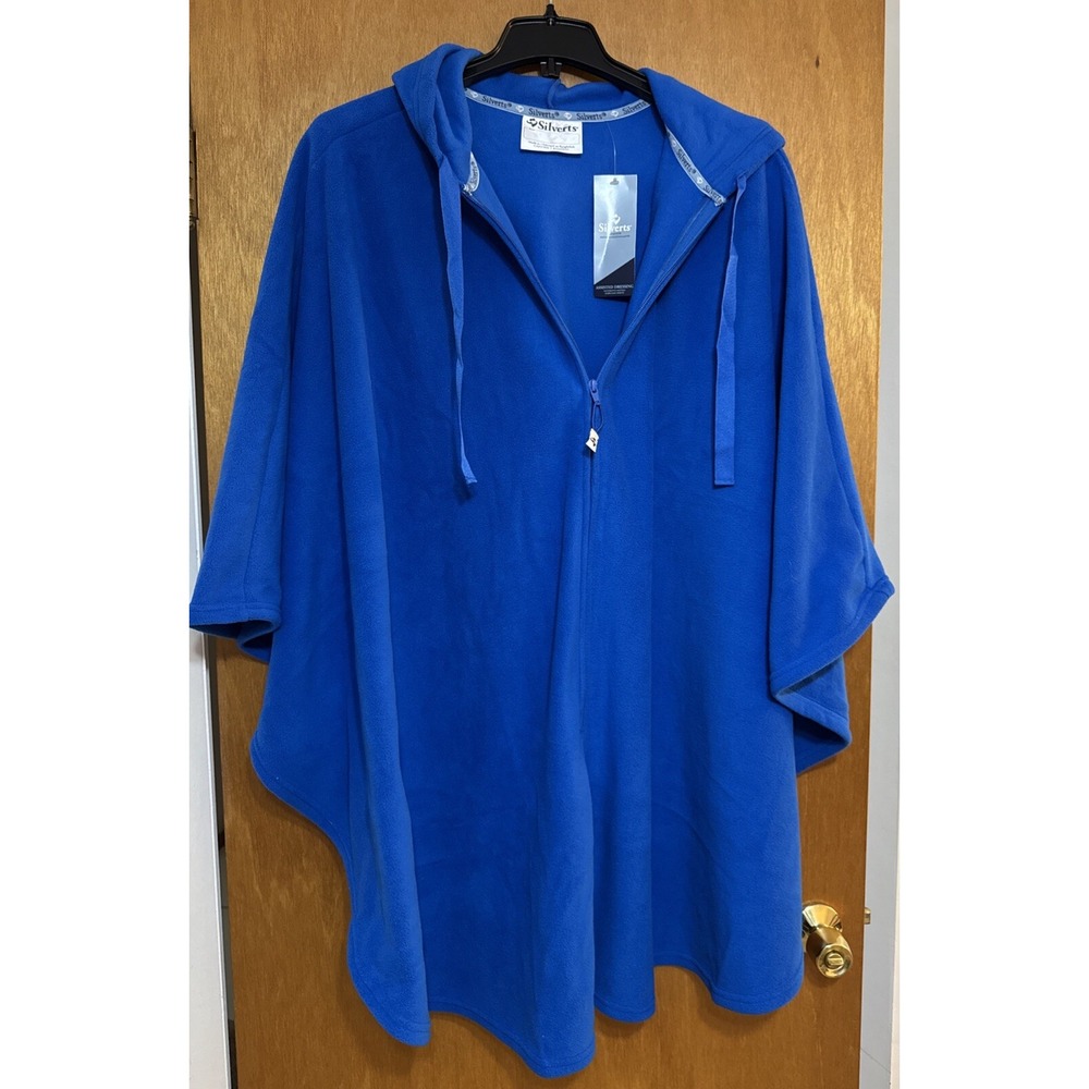 Silverts  Adaptive  BLUE Cape Ponchos Universal for Men Women NWT  Velour